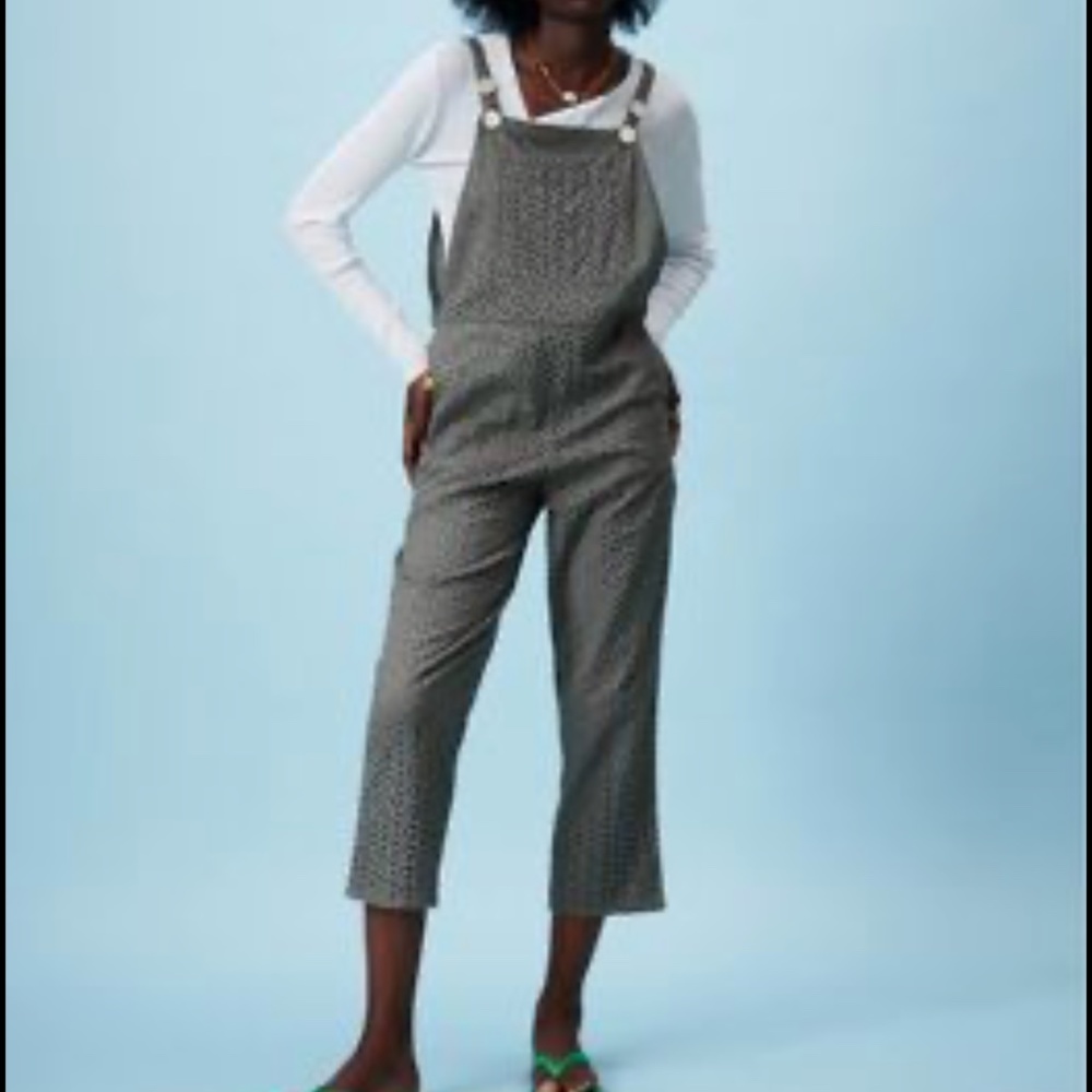 Zara embroidered eyelet jumpsuit